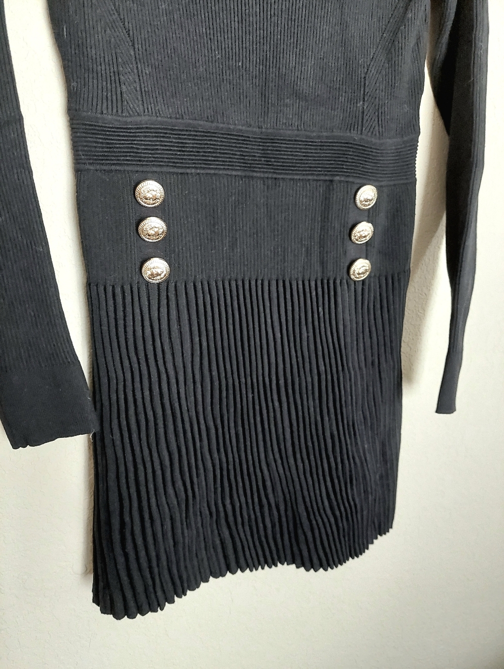 Lulus Chicest Crush Black Ribbed Long Sleeve Mini Sweater Dress Size L - Picture 5 of 13